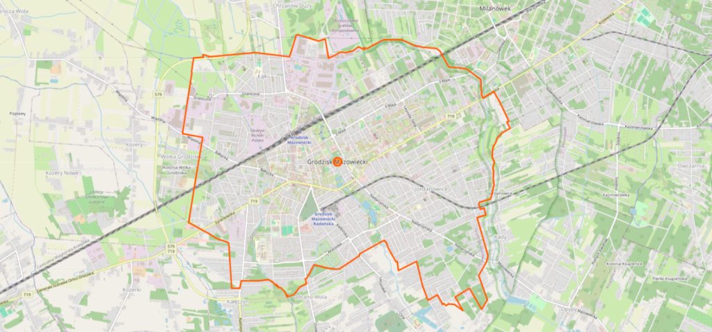 Miasto Grodzisk Mazowiecki - mapa